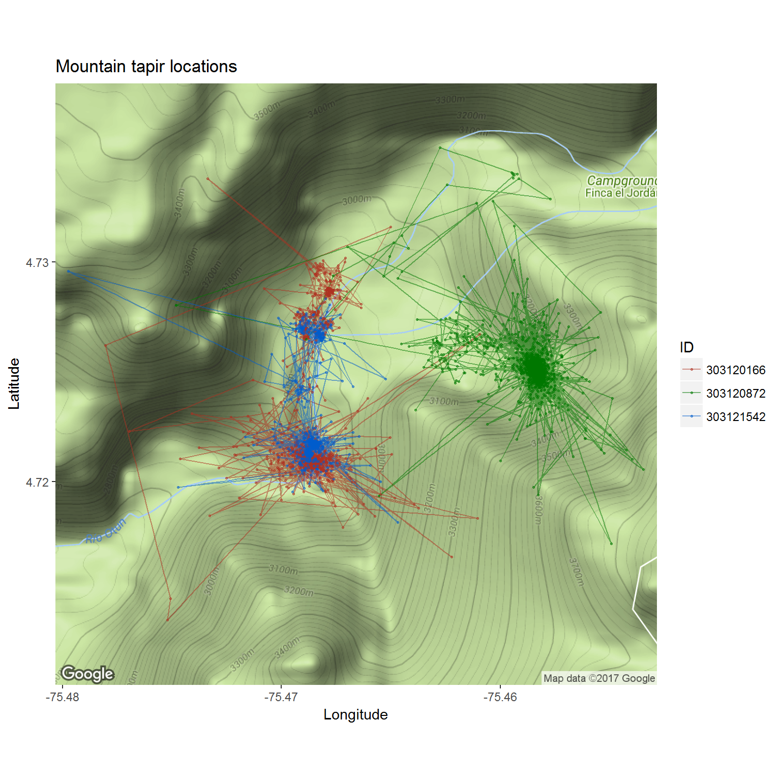 Maptype Terrain Downloading Movebank Data